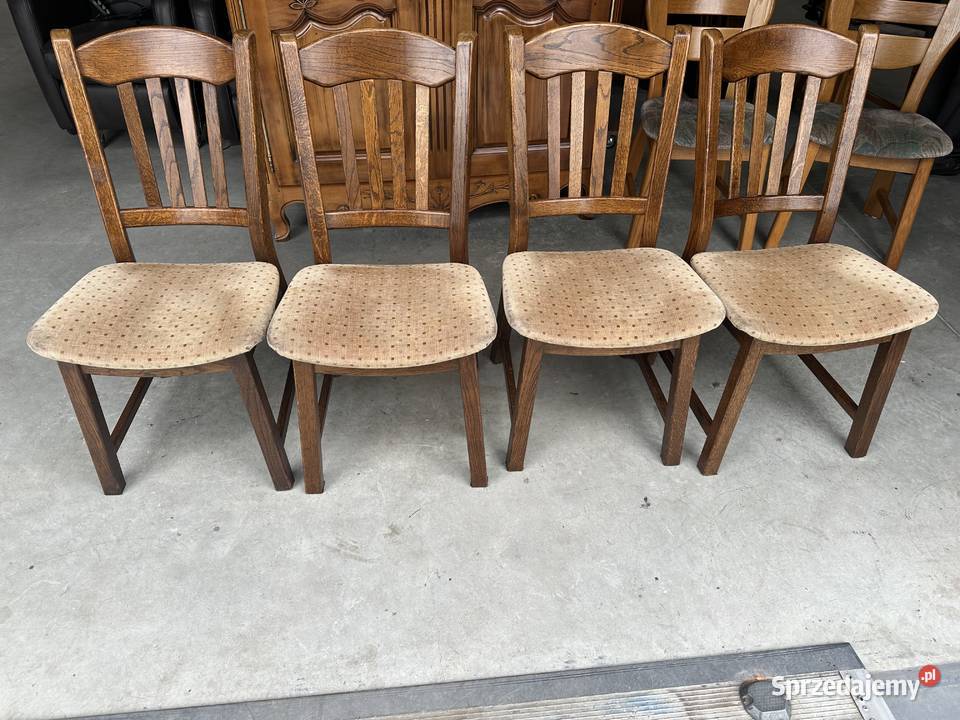 Ładne krzesła na dębowym stelażu Sławoszewek