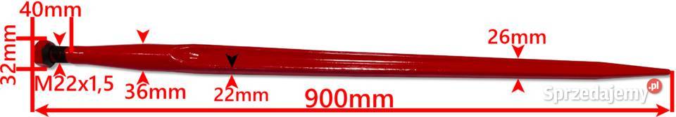 8x Ząb Ładowacza Prosty 900 mm Chwytaka TUR Solec Kujawski