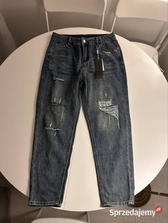 Spodnie jeansowe z przetarciami męskieunisex Spodnie Szczecin