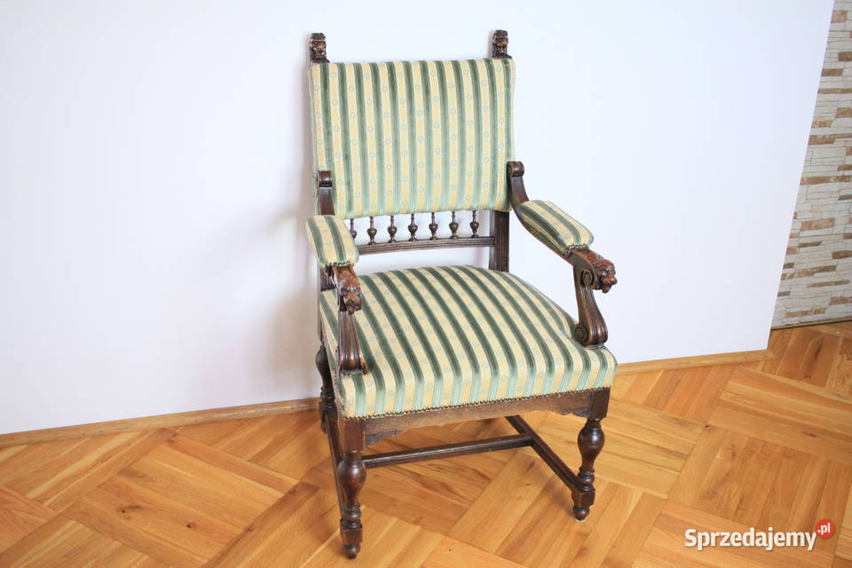 Pięknie zdobiony fotel klasyczny i elegancki sprzedam