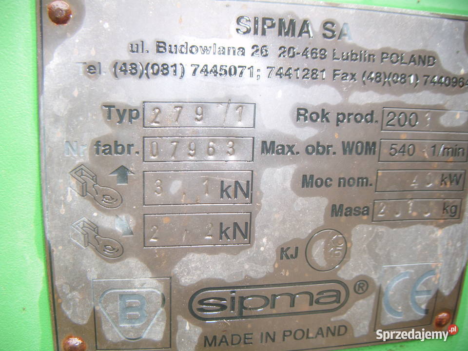 prasa SIPMA Z2791 FARMA Bielsk Podlaski sprzedam