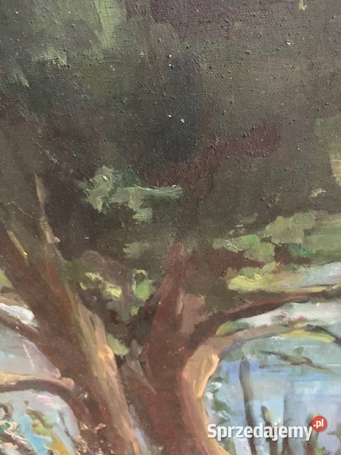 Obraz pejzaż drzewo ok2006 polska malarka na Malarstwo Częstochowa sprzedam