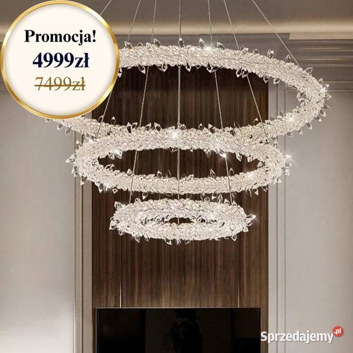 Żyrandol ICE XL Kryształowy LED Srebrny Lampa