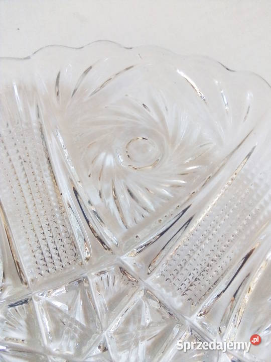 szklana patera Ząbkowice vintage PRL rozeta śląskie