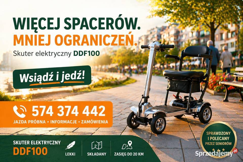 Skuter elektryczny inwalidzki składany Sprzęt rehabilitacyjny i ortopedyczny Wołomin