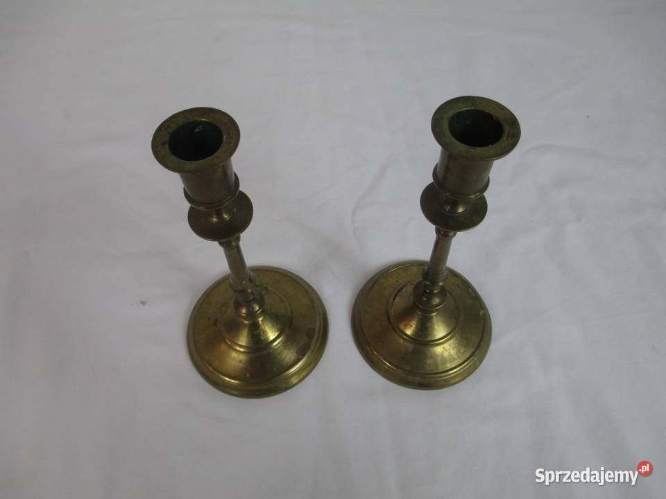 Para mosiężnych świeczników Szwecja lata 70 lubelskie