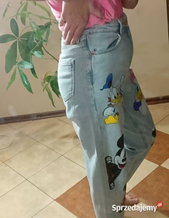 Damskie spodnie dżinsy ręcznie malowane Sokółka