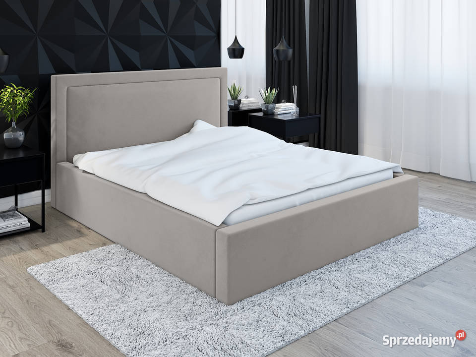 Proste,funkcjonalne łóżko ROZELL 160x200 z materacem