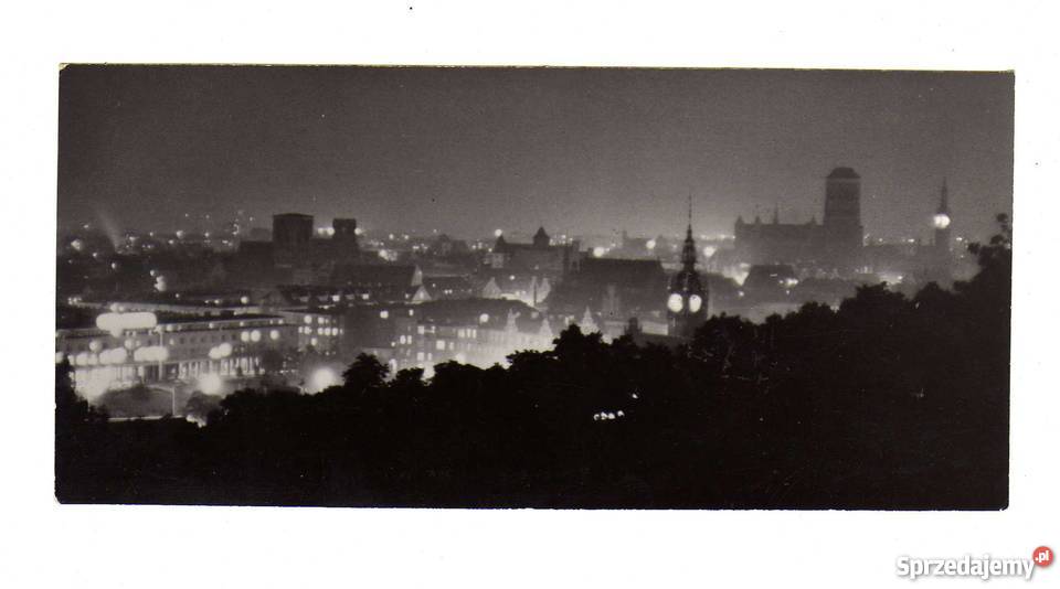 GDAŃSK WIDOK OGÓLNY POCZTÓWKA CZARNO BIAŁA Pocztówki i karty telefoniczne Krynki