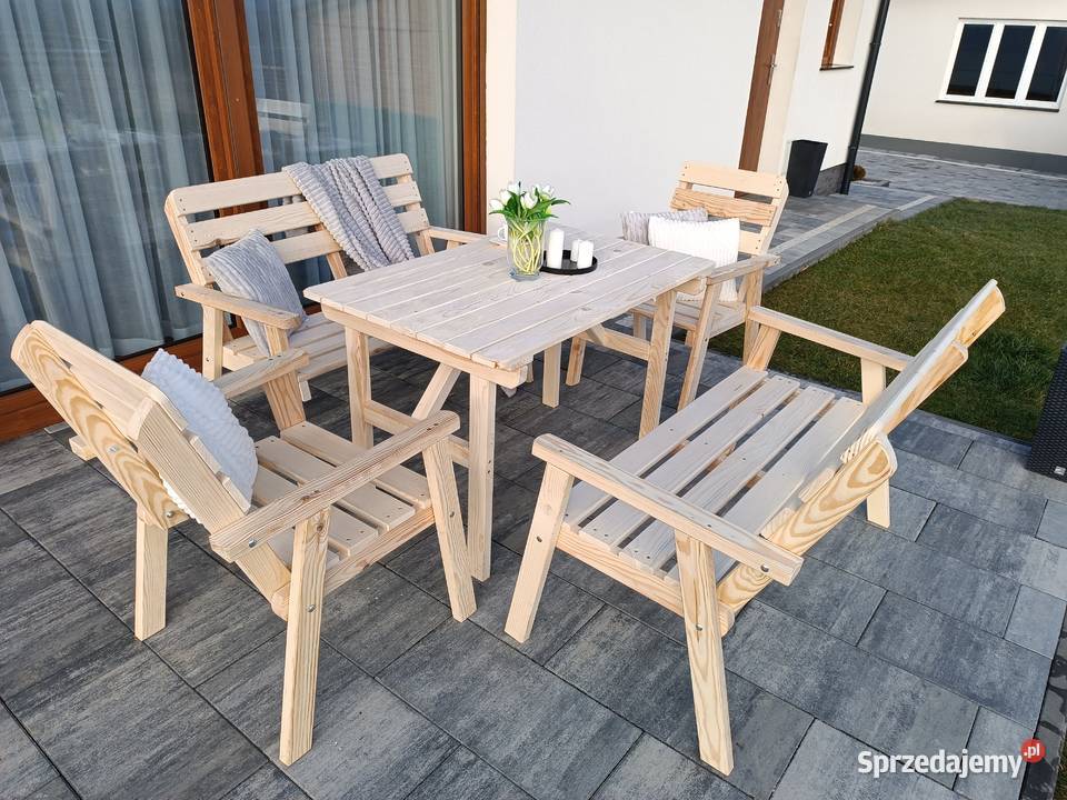 Meble ogrodowe zestaw drewniane małopolskie Jordanów