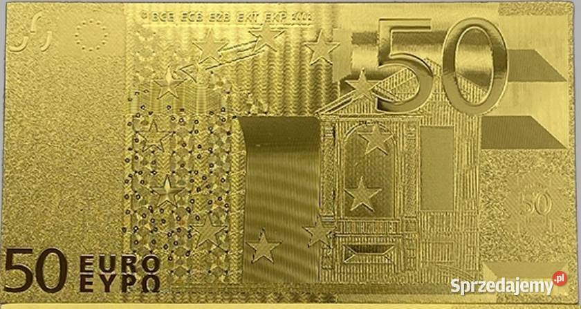 ZŁOTE BANKNOTY Dolar Euro Zestaw 24 karat 1 2 5 Sosnowiec