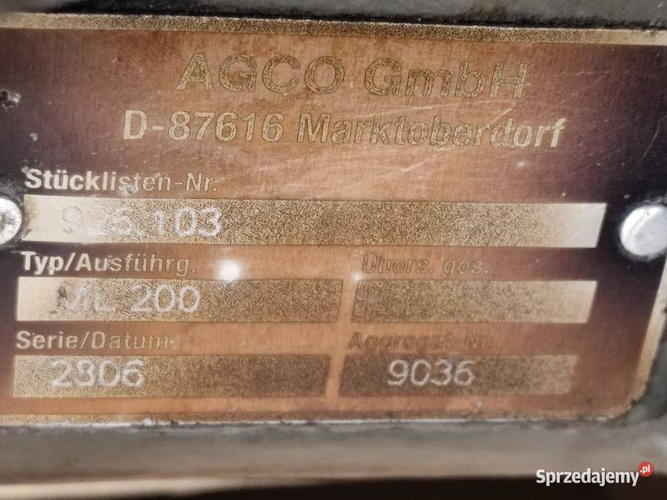 Obudowa skrzyni biegów M931100050021 FENDT 930 Wilkowo sprzedam