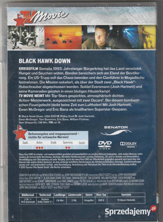 Black Hawk Down Helikopter w ogniujęzniemiecki Pruszków sprzedam