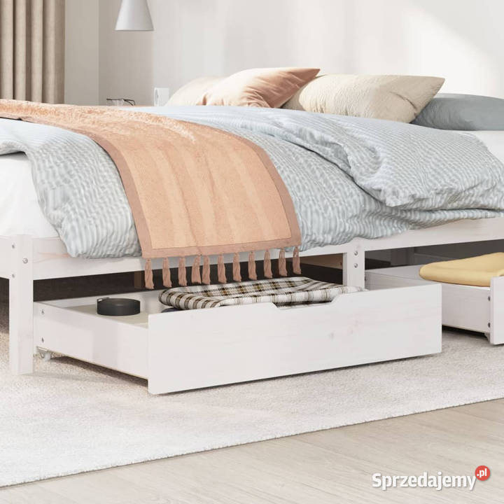 Szuflady pod łóżko 2 białe 85x55x16 drewno Pozostałe mazowieckie