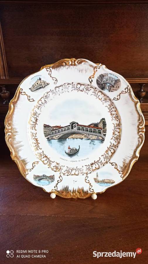 Patera Venezia Ponte Di Rialto Pięknie zlocona Gdańsk