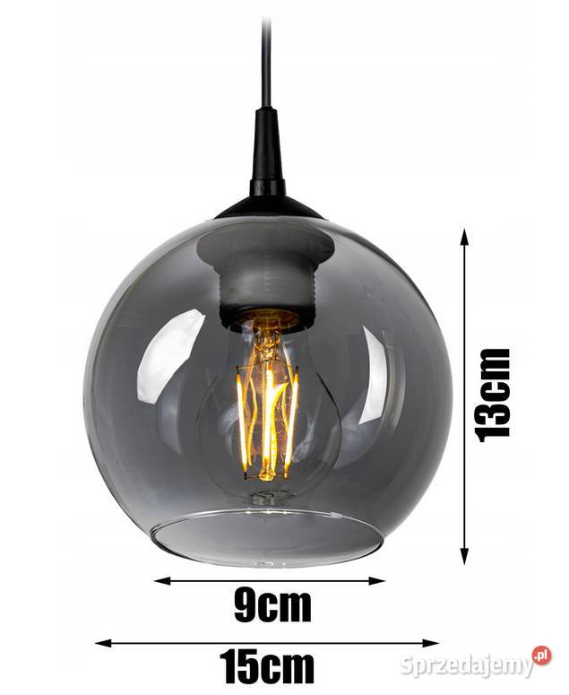 LAMPA WISZĄCA SUFITOWA ŻYRANDOL szklana dymiona Choroszcz