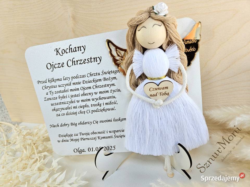Podziękowanie chrzestnych dziadków na komunię Ostrożeń Drugi