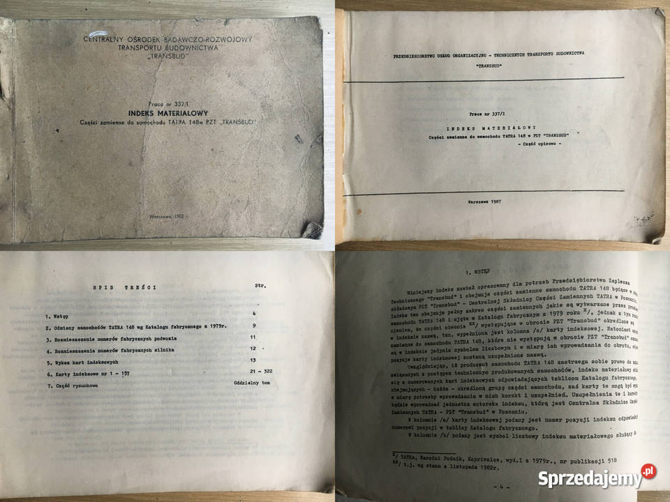 Katalog Części Tatra 148 Oryginalny Indeks Swarzędz