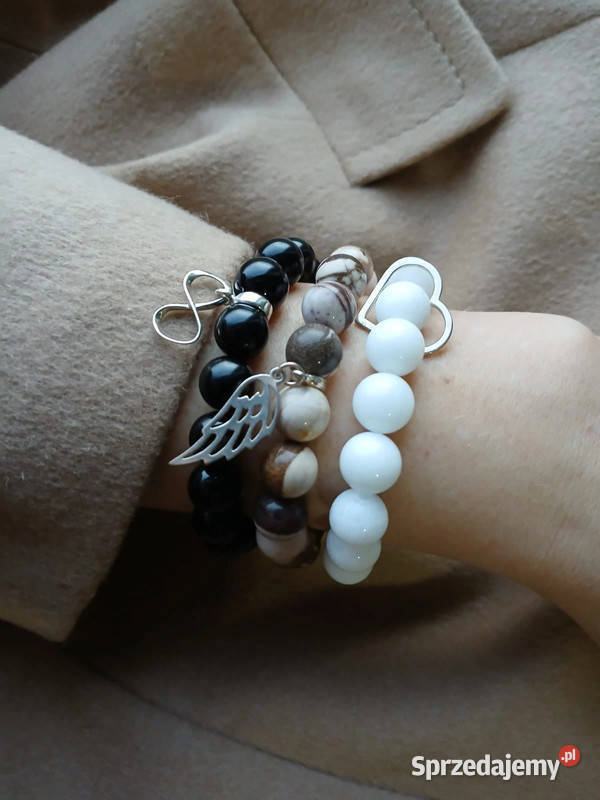 Bransoletki damskie Ągat białyJaspis świętokrzyskie Kielce