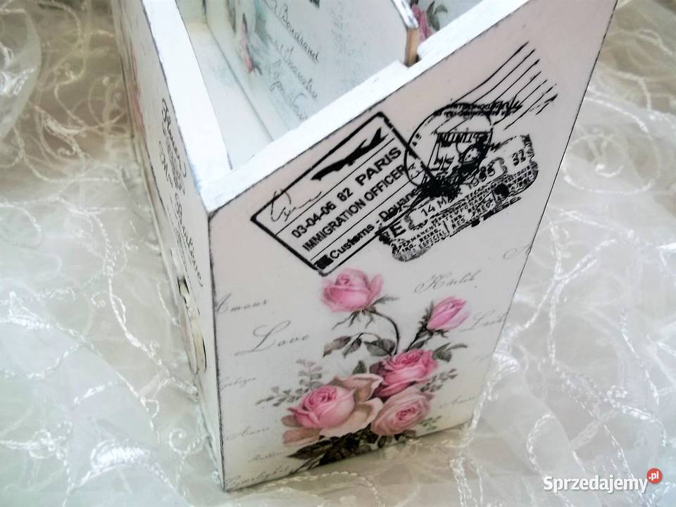 Listownik organizer z szufladą rękodzieło Dekoracje i ozdoby Czarków sprzedam