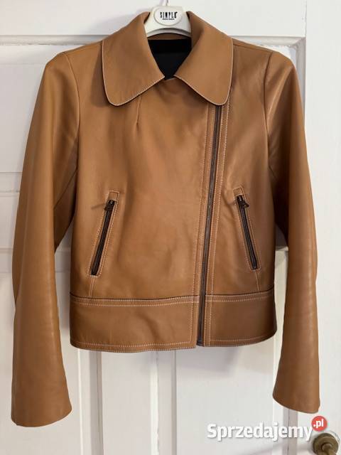 Massimo Dutti kurtka skórzana damskXS camel brąz Częstochowa