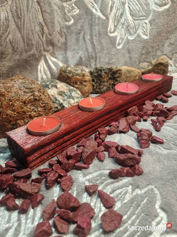 Świecznik Shou Sugi Ban drewno świerkowe warmińsko-mazurskie Sępopol