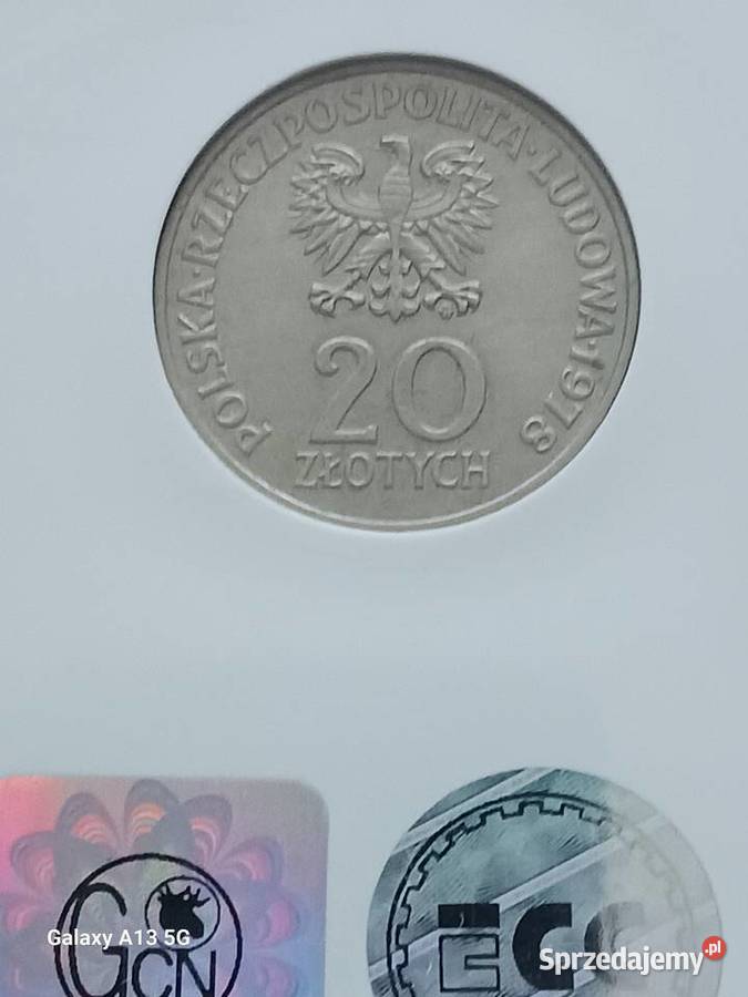 20 Interkosmos Hermaszewski 1978 r GCN MS65 Numizmatyka wielkopolskie Konin