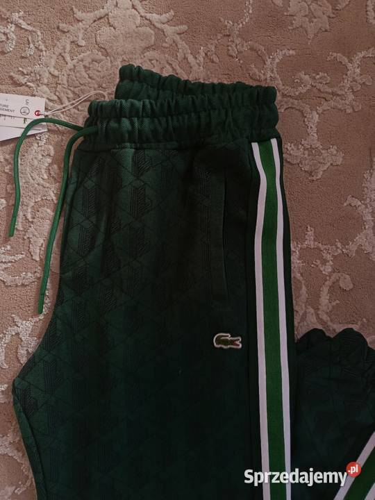Spodnie dresowe męskie Lacoste Monogram ciepłe Odzież codzienna Białystok