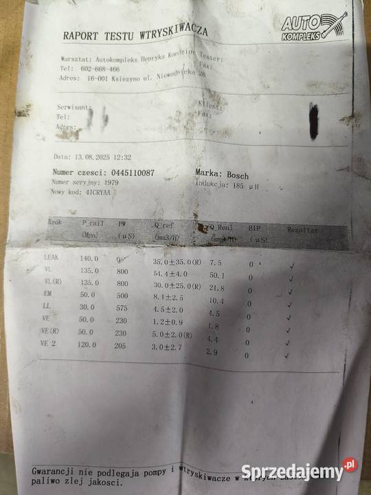 Wtryski 25dci renault opel dostawcze Białystok