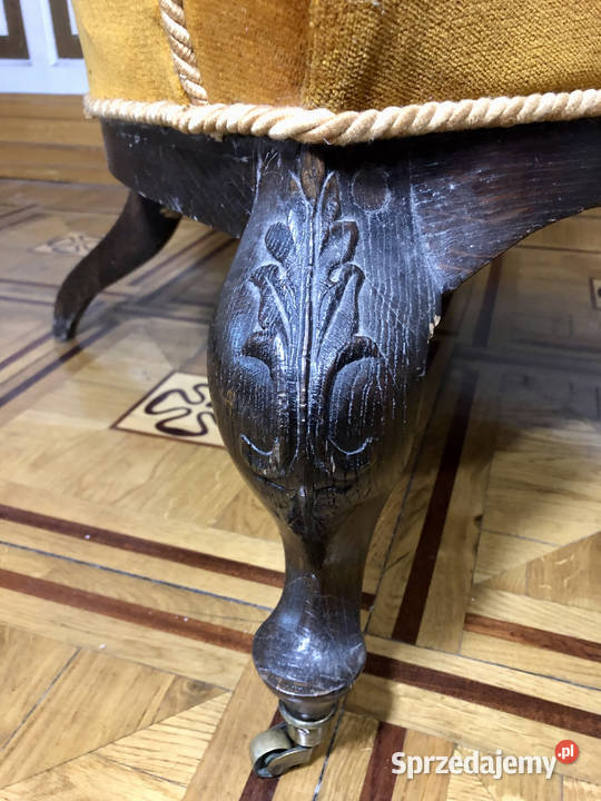 FOTEL USZAK czarny dąb tkanina welur w kolorze Konstancin-Jeziorna