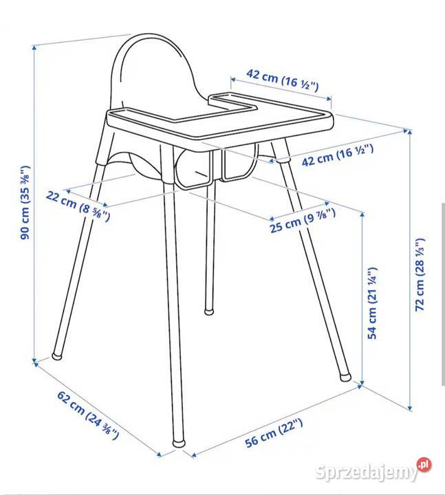 Krzesełko do karmienia Ikea Antilop 13857 tacka Krzesełka do karmienia Łosie sprzedam