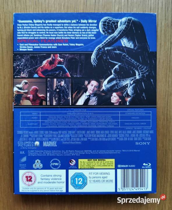 SpiderMan 3 Venom Edition Bluray En 2007 Tobey