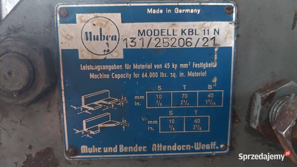 Gilotyna uniwersalna Sztanca Mubea Geka