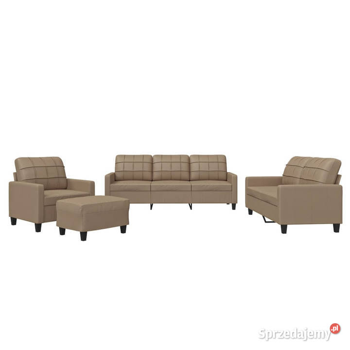 4osobowa sofa z poduszkami cappuccino sztuczna mazowieckie Warszawa