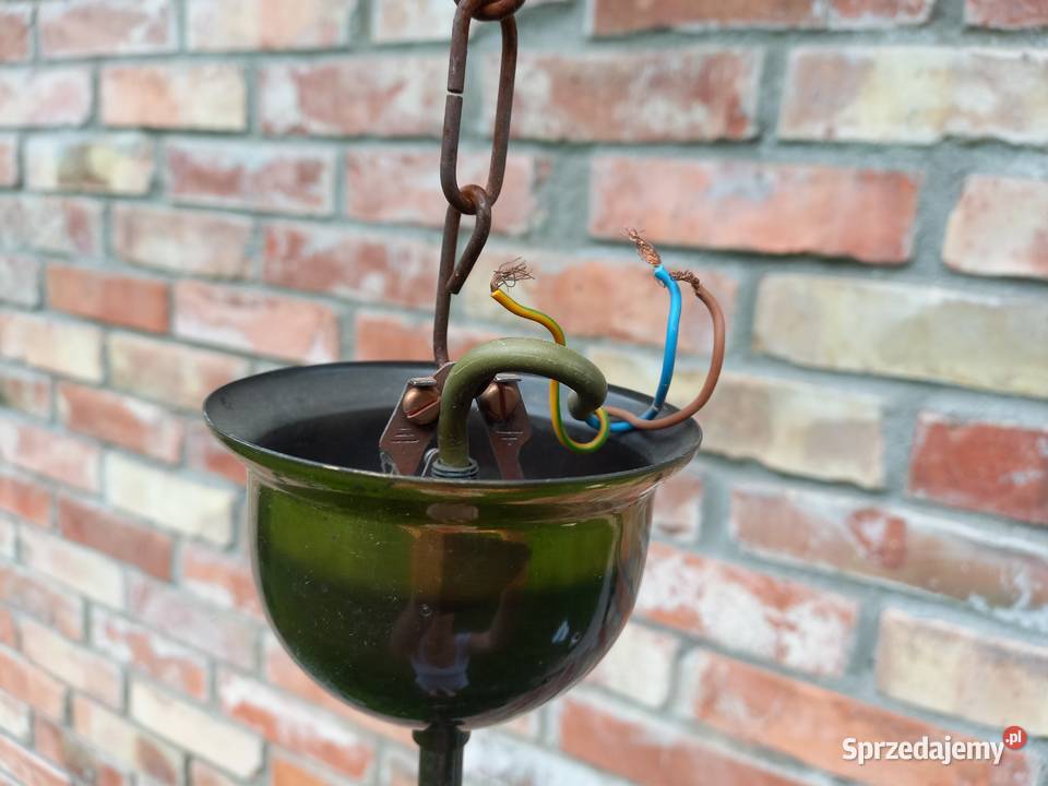 Żyrandol 5 ramienny drewniany metalowy szklane