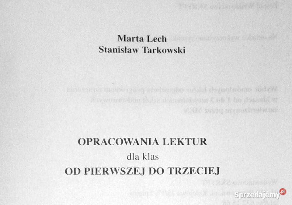 Opracowania lektur klas 13 Marta Lech Stanisław lubelskie Chełm sprzedam