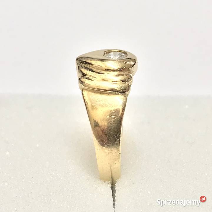 Złoty PIERŚCIONEK 14K cudny KAMIEŃ KRÓLEWNY 15 Warszawa