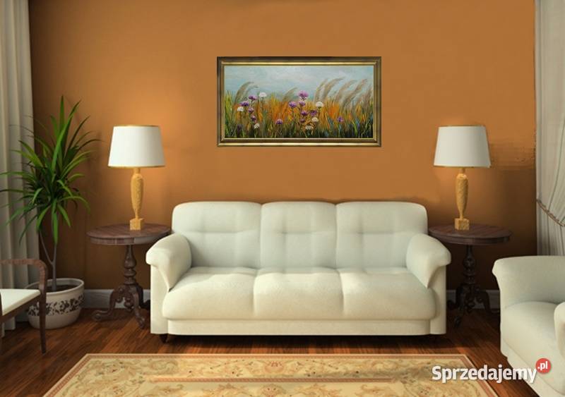 Obraz olejny Łączka z ostami lubelskie Lublin