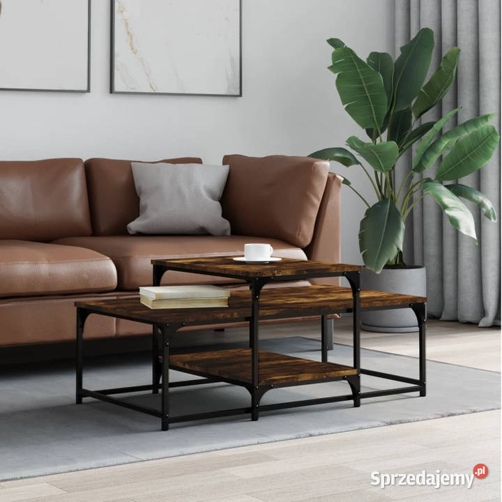 Stolik kawowy przydymiony dąb 102x60x45 WM835316 Warszawa
