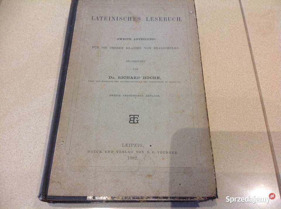 Stara Książka Łacińska z 1882 roku Dr RICHARD Nowa Sól