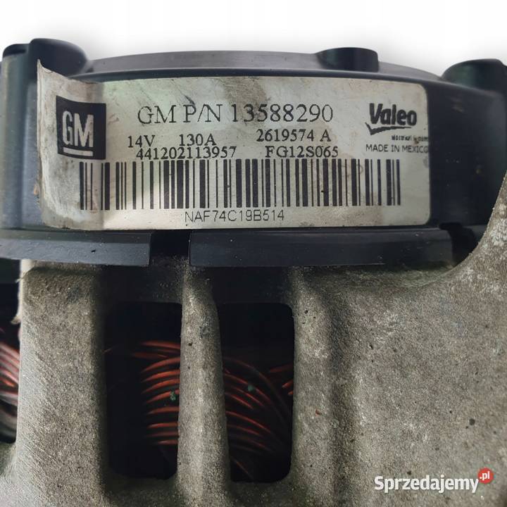 ALTERNATOR Opel Astra J IV Insignia Meriva B 14 osobowe Układ elektryczny silnika Chełm