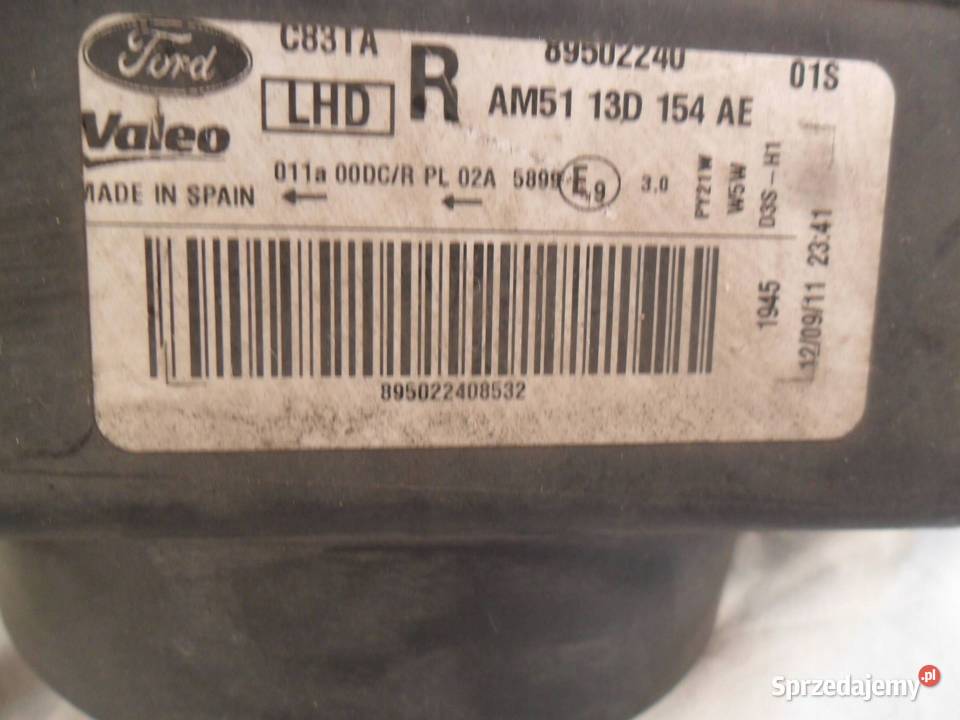 REFLEKTOR PRZÓD STRONA PRAWA FORD C II osobowe Nowy Tomyśl