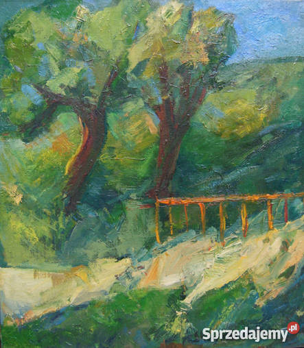 obraz olejny - "Drzewa", drzewa obraz, ręcznie malowany obra