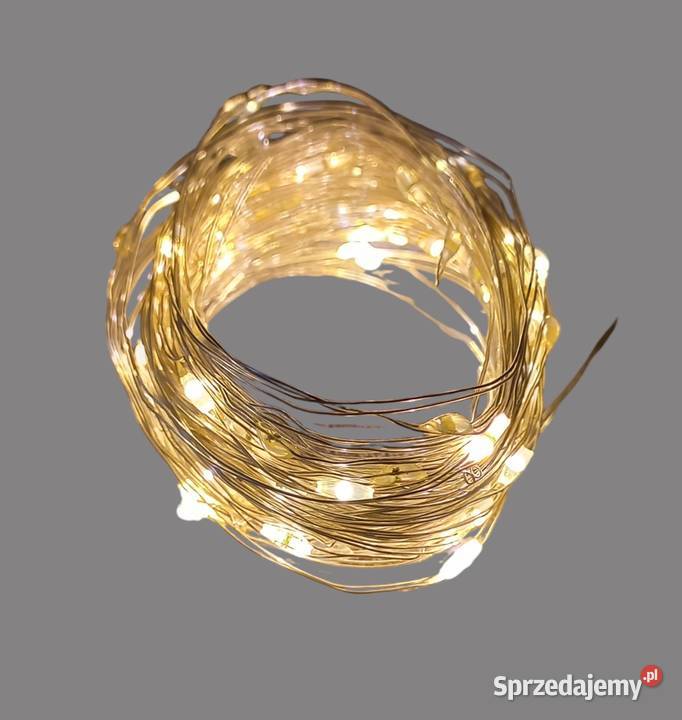Lampki choinkowe świetlne LED cienki drucik z Chrzanów