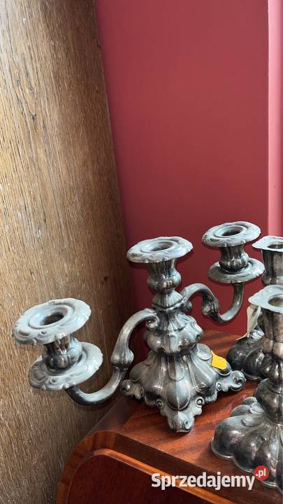 Świecznik Mosiądz i szkło