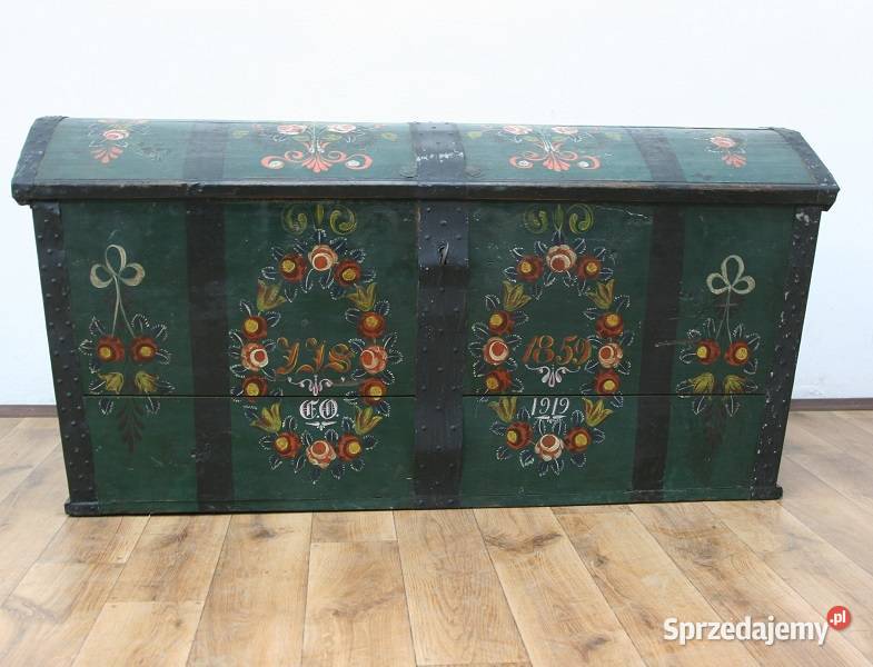 Oryginalny Kufer Malowany 1859 AntykiMarki mazowieckie Marki sprzedam