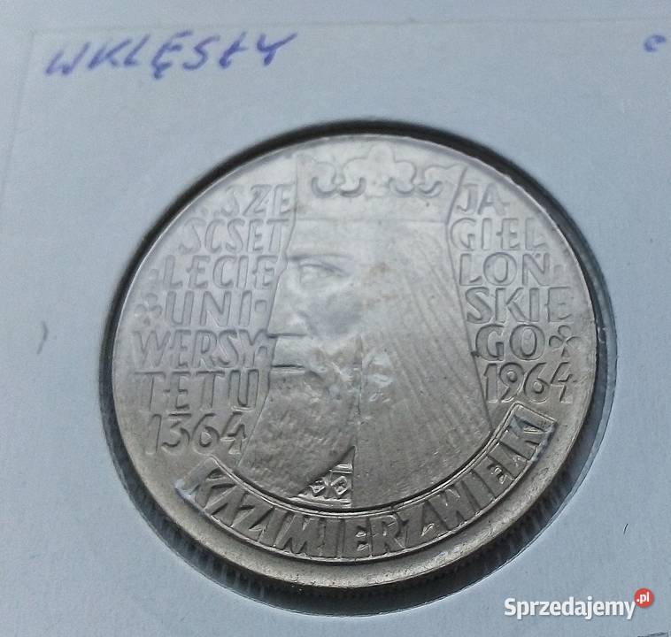 POLSKA10 ZLOTYCH1964 r bz KWIELKI WKLESŁY CuNi Numizmatyka