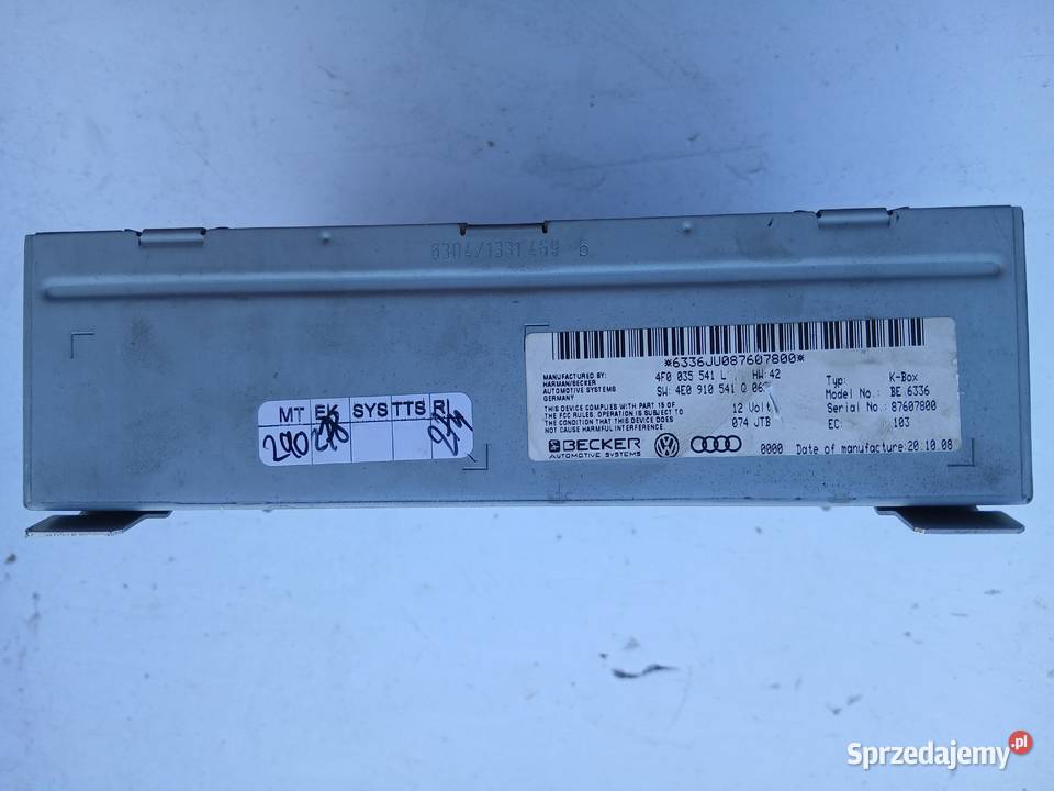Audi A6 C6 i inne tuner radia radio 4F0035541 Szczerbice