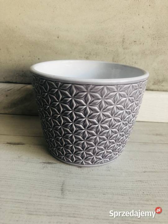 NOWA szara doniczka donica na kwiaty grafitowa Łódź