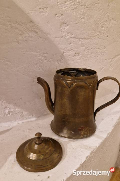 Stary DZBANEK miedziany z patyną z brązu lubelskie Lublin
